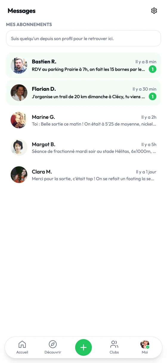 Après l'effort, vous restez en contact
